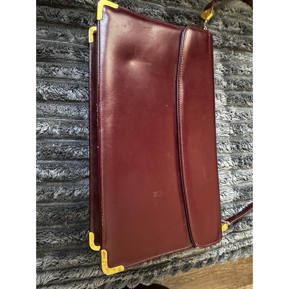 Vintage Christian Dior Burgundy Bag Gold Hardware Shoulder Strap or Clutch. - Picture 2 of 7